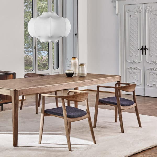 Porada-Ziggy-Dining-Table-Canaletta-Walnut-220cm-Canaletta-Walnut Lifestyle Image 01 Olson and Baker - Designer & Contemporary Sofas, Furniture - Olson and Baker showcases original designs from authentic, designer brands. Buy contemporary furniture, lighting, storage, sofas & chairs at Olson + Baker.