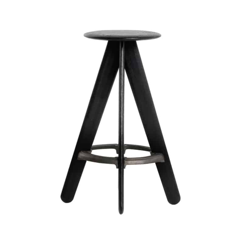Tom Dixon Slab Bar Stool - Black Oak by Tom Dixon Olson and Baker - Designer & Contemporary Sofas, Furniture - Olson and Baker showcases original designs from authentic, designer brands. Buy contemporary furniture, lighting, storage, sofas & chairs at Olson + Baker.