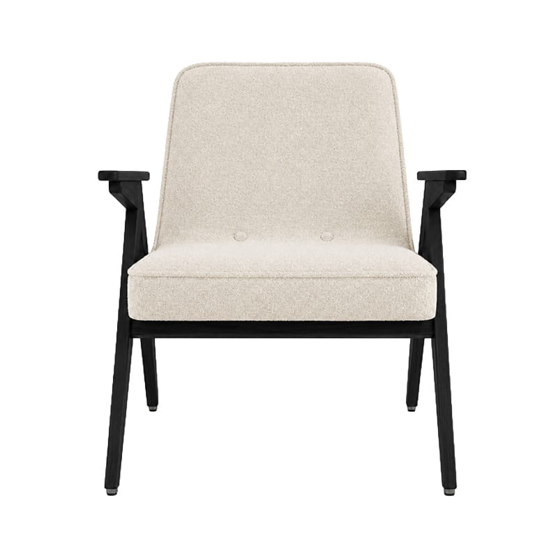 366 Concept Bunny Lounge Chair Black Stained Ash Boucle Creme Packshot 2 Olson and Baker - Designer & Contemporary Sofas, Furniture - Olson and Baker showcases original designs from authentic, designer brands. Buy contemporary furniture, lighting, storage, sofas & chairs at Olson + Baker.