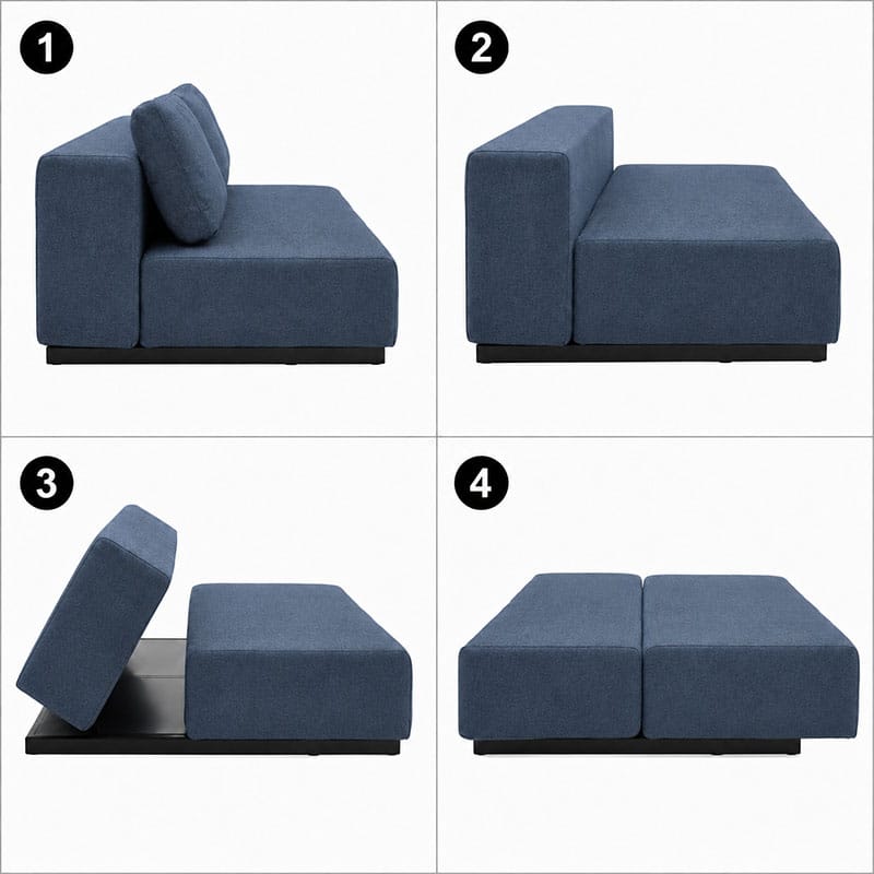 Softline Nevada Sofa Bed Instructional Image Assembly Module 2-600 3-P Sofa Bed Olson and Baker - Designer & Contemporary Sofas, Furniture - Olson and Baker showcases original designs from authentic, designer brands. Buy contemporary furniture, lighting, storage, sofas & chairs at Olson + Baker.