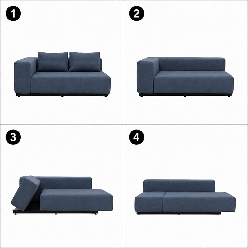 Softline Nevada Sofa Bed Instructional Image Assembly Module 2-616 2-P Sofa Single Bed Olson and Baker - Designer & Contemporary Sofas, Furniture - Olson and Baker showcases original designs from authentic, designer brands. Buy contemporary furniture, lighting, storage, sofas & chairs at Olson + Baker.
