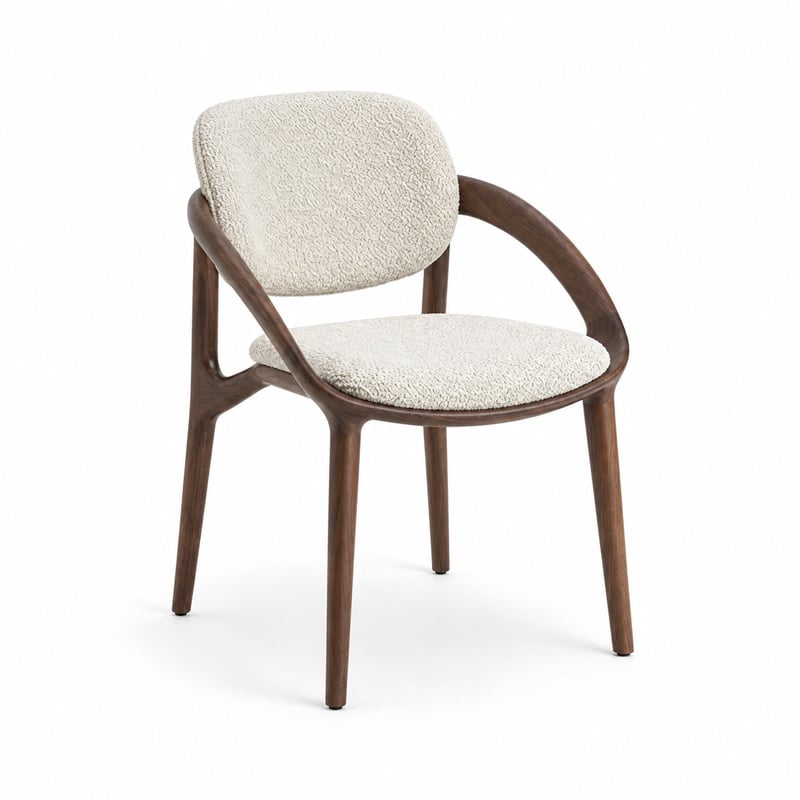 Molly Chair Natural Canaletta Walnut Bouclage 01_01 Hero Shot 0001 Olson and Baker - Designer & Contemporary Sofas, Furniture - Olson and Baker showcases original designs from authentic, designer brands. Buy contemporary furniture, lighting, storage, sofas & chairs at Olson + Baker.