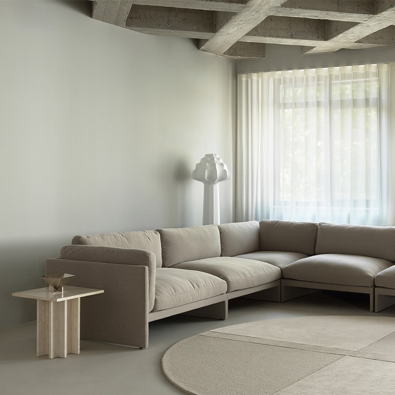 Softy Corner Sofa Lifetyle Shot 01 Olson and Baker - Designer & Contemporary Sofas, Furniture - Olson and Baker showcases original designs from authentic, designer brands. Buy contemporary furniture, lighting, storage, sofas & chairs at Olson + Baker.